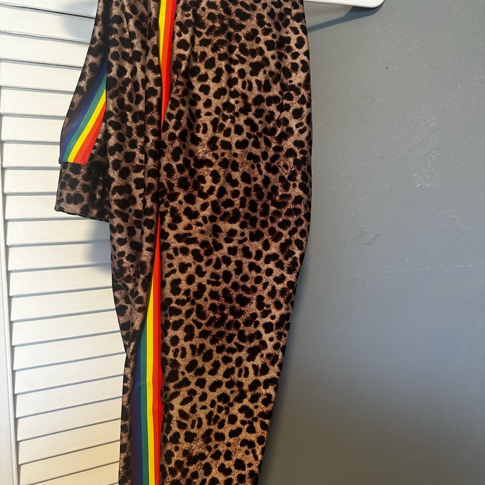 torrid Leopard Print Leggings with Rainbow Side Stripe